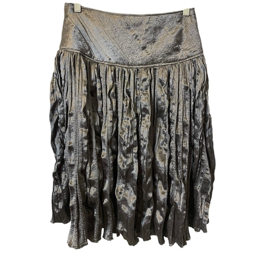 Handmade Dark Silver A-Line Swing Skirt Sz 4 Punk Rave Goth - Picture 2 of 5